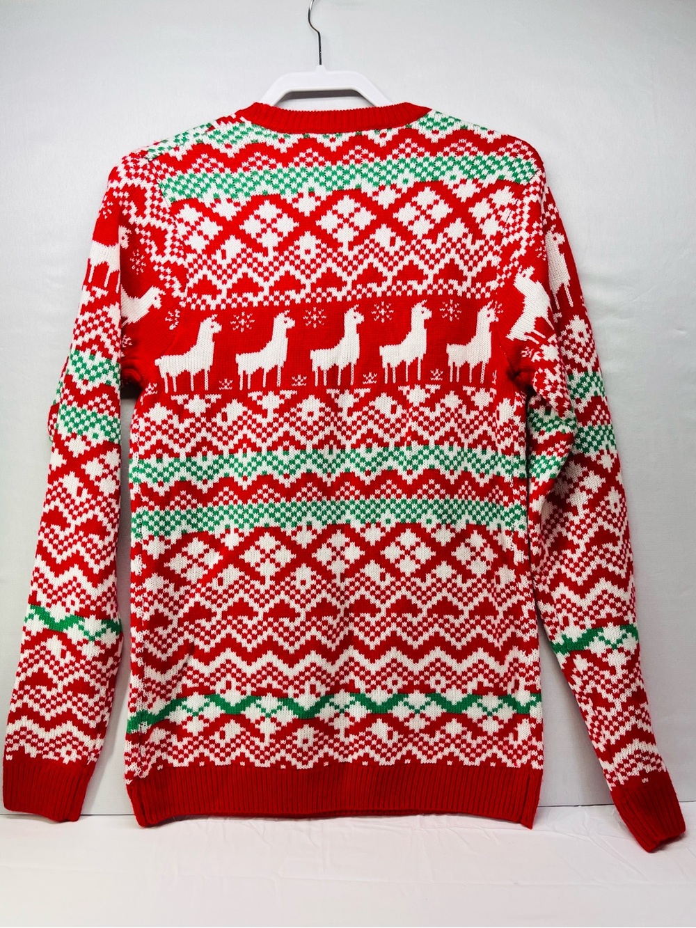 Holiday Llama Christmas Sweater - Red - Picture 3 of 6